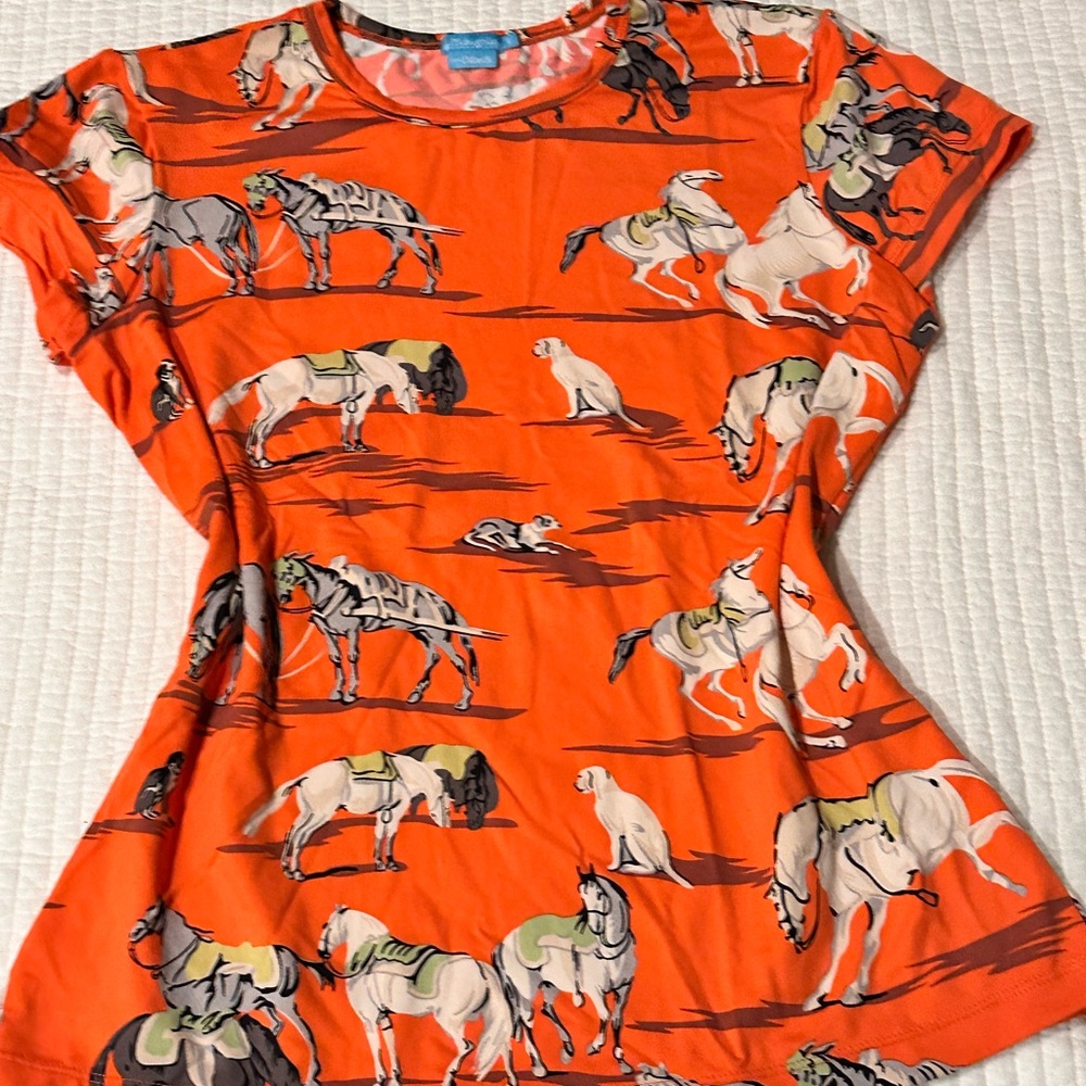 J.. Mc Laughlin Dillards exclusive-  western horse shirt - cute -chic-size  S